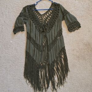 Bohemian Open Front Kimono, Smock Top, Beach Cover Up